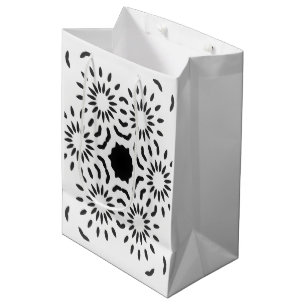 Mediana Bolsa de regalo de baldosas mediterráneas blancas 
