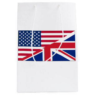 Mediana Bolsa de regalo de bandera británica y estadounide