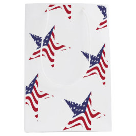 Mediana Bolsa de regalo de bandera estadounidense estrella