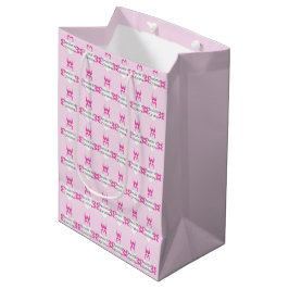 Mediana Bolsa de regalo de bautizo rosa para niñas