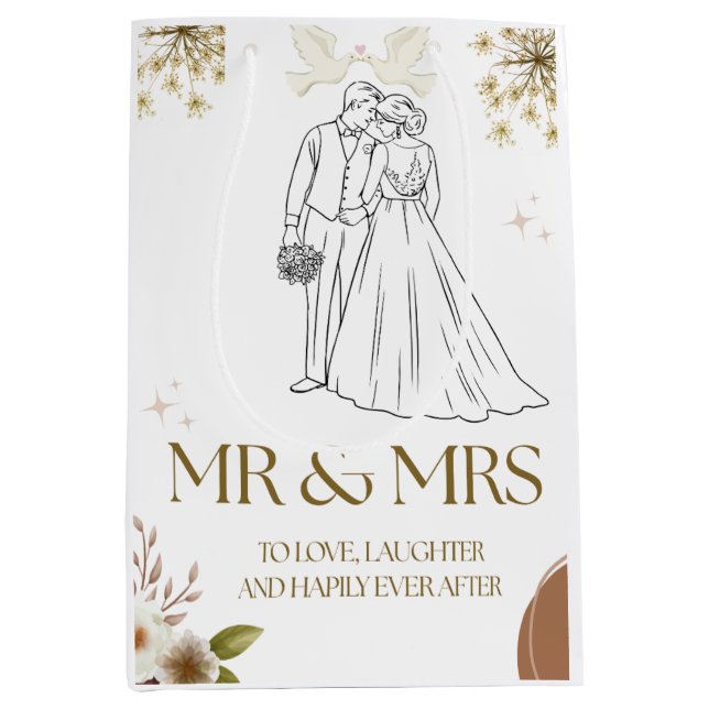 Mediana Bolsa de regalo de boda (Anverso)