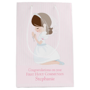 Mediana Bolsa de regalo de Brunette Chica de primera comun