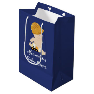 Mediana Bolsa de regalo de bulldozer para bebé de construc