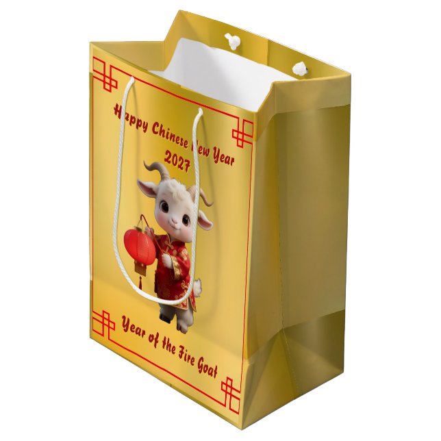 Mediana Bolsa de regalo de cabra bebé con linterna (Angulo Anverso)