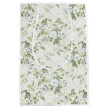 Bolsa de regalo de chintz verde salvia, estampado 
