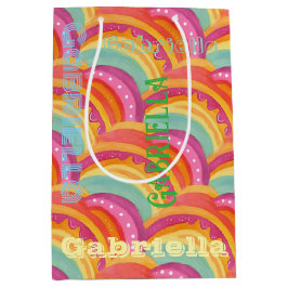 Mediana Bolsa de regalo de color de agua feliz personaliza