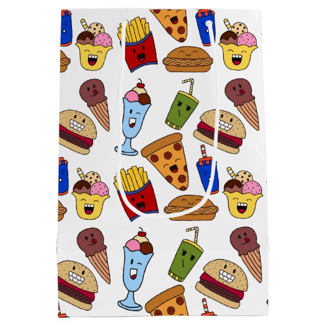 Mediana Bolsa de regalo de comida rápida divertida (Reverso)
