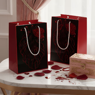 Mediana Bolsa de regalo de corazón anatómico de amor