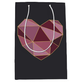 Mediana Bolsa de regalo de corazón geométrico de lujo