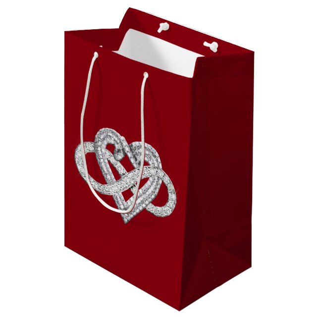Mediana Bolsa de regalo de corazón infinito (Angulo Anverso)