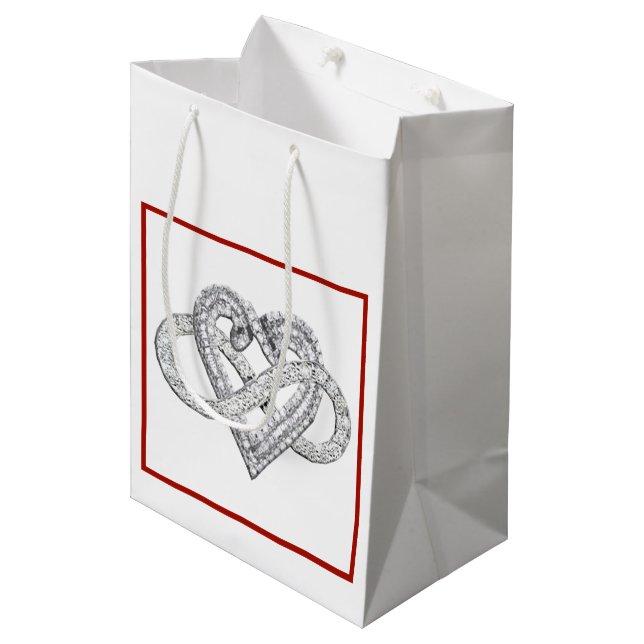 Mediana Bolsa de regalo de corazón infinito (Angulo Anverso)