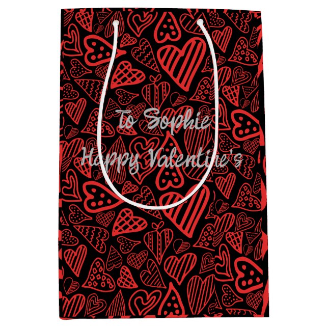 Mediana Bolsa de regalo de corazones de San Valentín - per (Anverso)