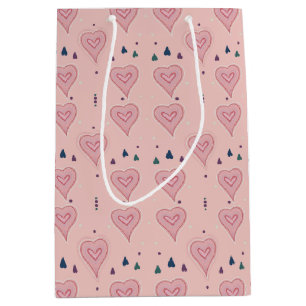 Mediana Bolsa de regalo de corazones rosados