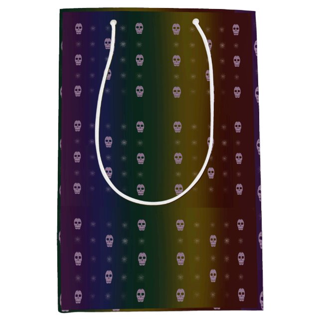 Mediana Bolsa de regalo de cráneo arco iris (Anverso)