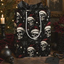 Bolsa de regalo de Creepmas con calaveras góticas 