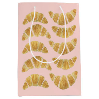 Mediana Bolsa de regalo de Croissant Rose
