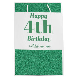 Mediana Bolsa de regalo de cuarto cumpleaños personalizada