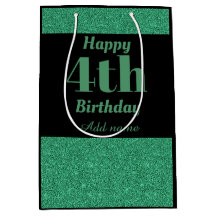 Bolsa de regalo de cuarto cumpleaños personalizada