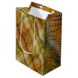 Mediana Bolsa de regalo de cuero de serpiente falso tono t