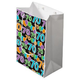Mediana Bolsa de regalo de cumpleaños 70 colorida