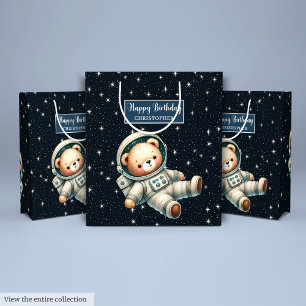 Mediana Bolsa de regalo de cumpleaños con el astronauta Te