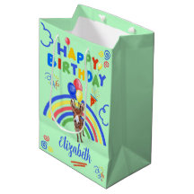 Bolsa de regalo de cumpleaños de burro en verde