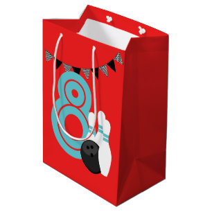 Mediana Bolsa de regalo de cumpleaños de la bolera roja