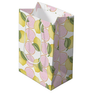 Mediana Bolsa de regalo de cumpleaños de limón rosa de Lem