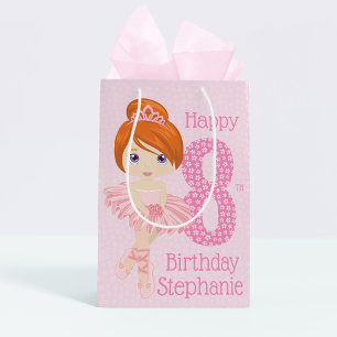 Mediana Bolsa de regalo de cumpleaños de Red Hair Ballerin