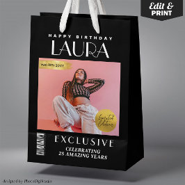 Mediana Bolsa de regalo de cumpleaños moderna cubierta por