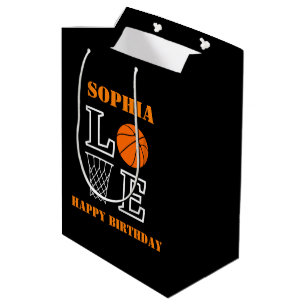 Mediana Bolsa de regalo de cumpleaños negro Swoosh