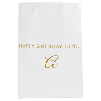 Mediana Bolsa de regalo de cumpleaños personalizada con in