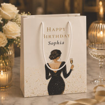 Bolsa de regalo de cumpleaños personalizada elegan
