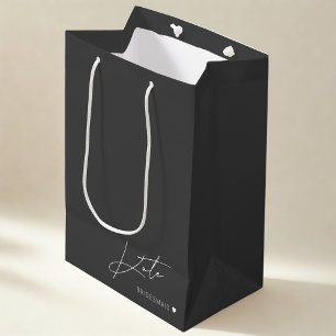 Mediana Bolsa de regalo de dama de honor gris oscuro moder