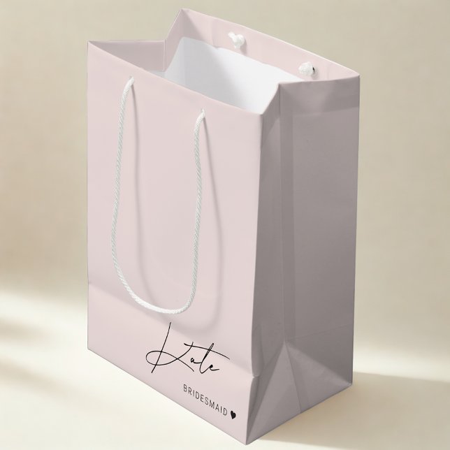 Mediana Bolsa de regalo de dama de honor rosa moderna (Subido por el creador)