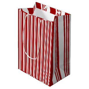 Mediana Bolsa de regalo de diseño de bandas de menta blanc