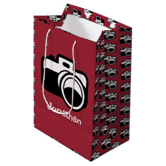 Mediana Bolsa de regalo de diseño de cámara fotográfica