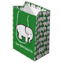 Bolsa de regalo de diseño de elefantes blancos