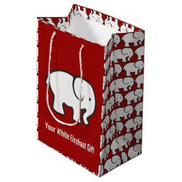 Mediana Bolsa de regalo de diseño de elefantes blancos