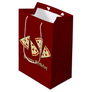 Mediana Bolsa de regalo de diseño de lonchas de pizza