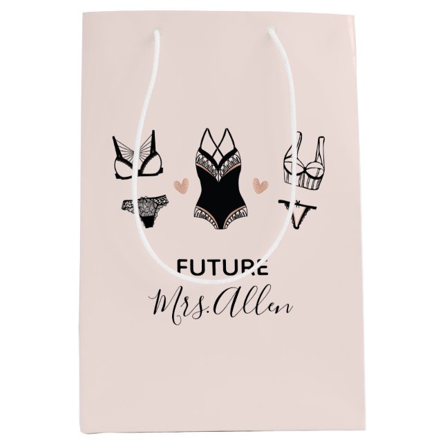 Mediana Bolsa de regalo de ducha de novia Cute Lingerie (Anverso)