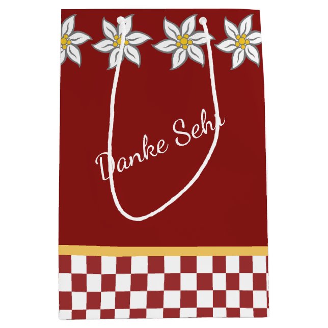 Mediana Bolsa de regalo de Edelweiss Rojo Medio (Anverso)