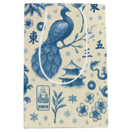 Mediana Bolsa de regalo de encanto de toile de Mahjong par