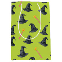 Bolsa de regalo de envolver de brujería verde y ro