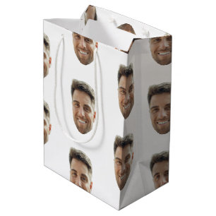 Mediana Bolsa de regalo de fiesta con rostro personalizado