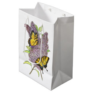 Mediana Bolsa de regalo de fiesta - Mariposas cola de golo