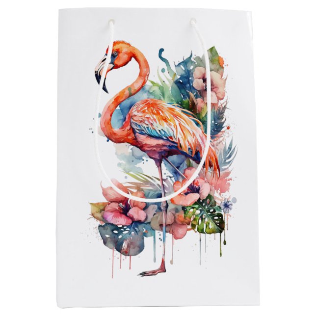 Mediana Bolsa de regalo de Flamingo (Anverso)