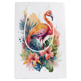 Mediana Bolsa de regalo de Flamingo