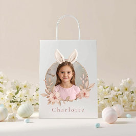 Mediana Bolsa de regalo de foto personalizada del conejo d