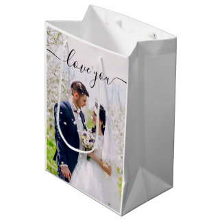Mediana Bolsa de regalo de foto "Te amo"